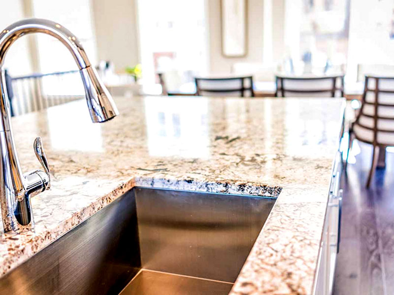 sink with granite counter top